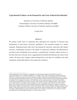 Experimental Evidence on the Demand for and Costs of Rural