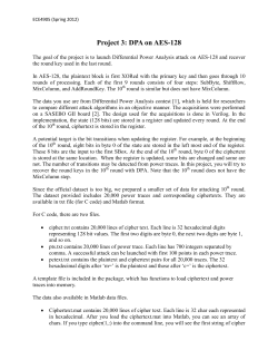 Project 3: DPA on AES-128