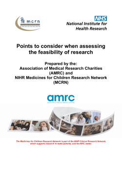Points to consider when assessing the feasibility of research