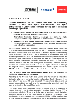PRESSRELEASE German companies do not believe