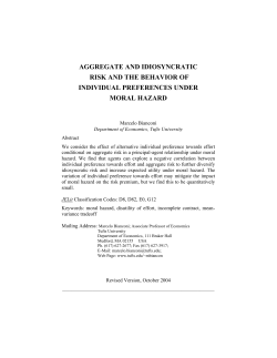 aggregate and idiosyncratic risk and the behavior of individual
