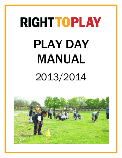 Play Day Manual - Right To Play