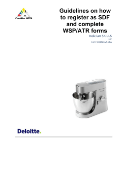 Guidelines on how to register as SDF and