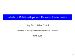 Interfirm Relationships and Business Performance