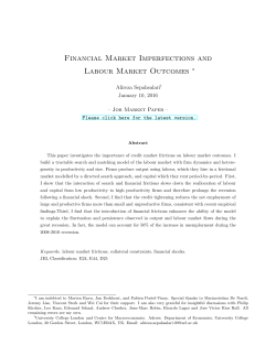 Financial Market Imperfections and Labour Market Outcomes