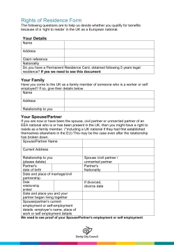 Right of residency form