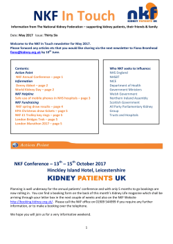 NKF In Touch - National Kidney Federation