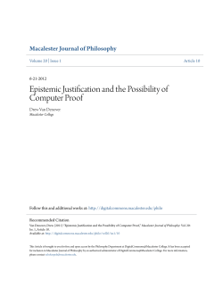 Epistemic Justification and the Possibility of Computer Proof
