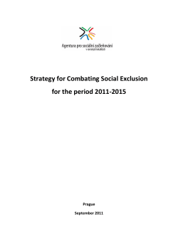 Strategy for Combating Social Exclusion for the period 2011-2015