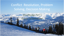 Conflict Resolution, Problem Solving, Decision Making