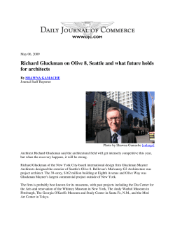 Richard Gluckman on Olive 8, Seattle and what future holds for