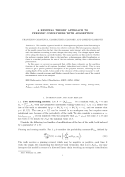 A RENEWAL THEORY APPROACH TO PERIODIC COPOLYMERS