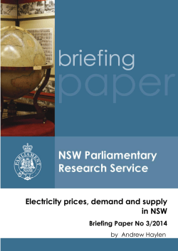 Electricity prices, demand and supply in NSW