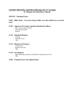 Needs for the future - St Thomas of Canterbury Episcopal Church