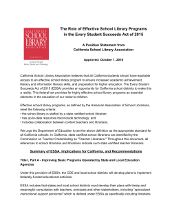 CSLA ESSA Position Statement - California School Library Association