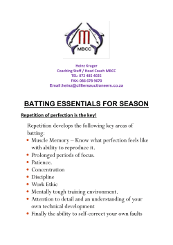 Batting Essentials - Mossel Bay Cricket Club