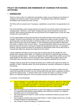 Policy on Charges and Remission of Charges for School Activities