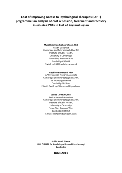 Cost of Improving Access to Psychological Therapies (IAPT