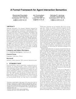 A Formal Framework for Agent Interaction Semantics