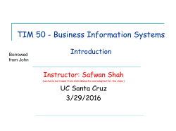 ISM 50 - Business Information Systems Introduction
