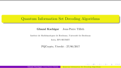 Quantum Information Set Decoding Algorithms - Post