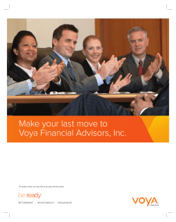 Make your last move to Voya Financial Advisors, Inc.