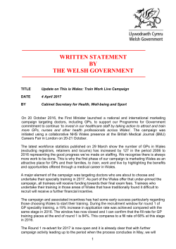 Update on This is Wales: Train Work Live Campaign