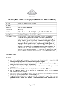 Job Description - Highland Spring Group