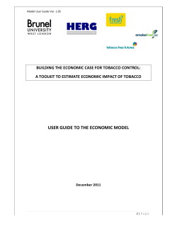 user guide to the economic model