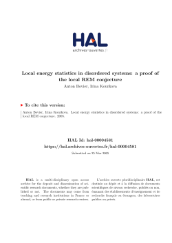 Local energy statistics in disordered systems: a proof of the
