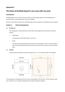 The Rules of Korfball played in one zone with one post