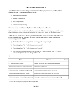 of 1 CHE374-2010F-Problem Set #2 Assume 252