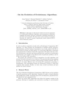 On the Evolution of Evolutionary Algorithms