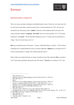 brushford`s hamlets - Victoria County History