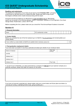 ICE QUEST Undergraduate Scholarship