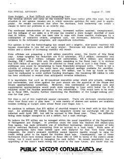 State Budget - Public Sector Consultants