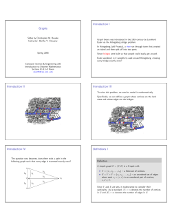 Graphs Introduction I Introduction II Introduction III