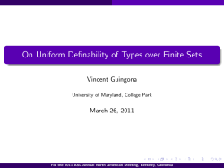 On Uniform Definability of Types over Finite Sets
