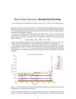 Master Project Description: Breadth