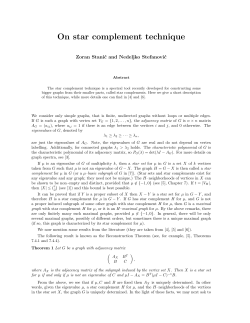 On star complement technique