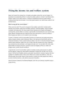 Fixing the income tax and welfare system
