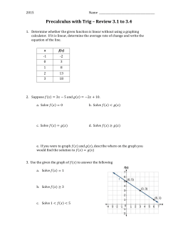 Precalculus with Trig &ndash; Review 3.1 to 3.4