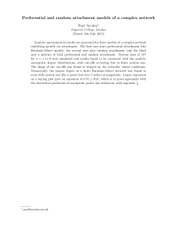 Preferential and random attachment models of a complex network