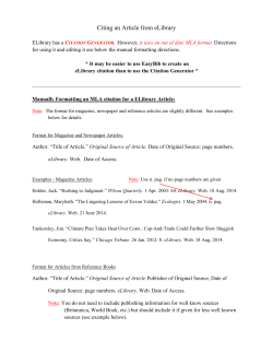 Citing an Article from eLibrary