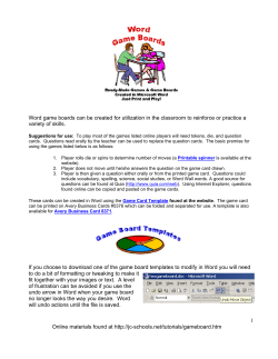 Online materials found at http://jc-schools.net/tutorials/gameboard