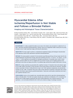 Myocardial Edema After Ischemia/Reperfusion Is Not Stable