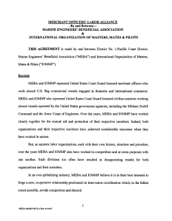 MEBA and IOMMP represent United States Coast Guard licensed