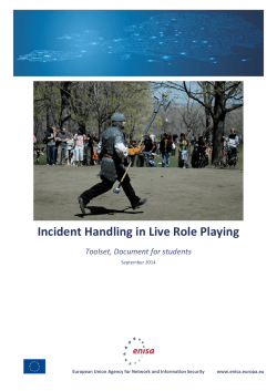 Incident Handling in Live Role Playing - Enisa