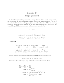 Economics 401 Sample questions 1
