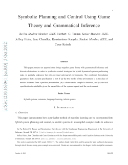 Symbolic Planning and Control Using Game